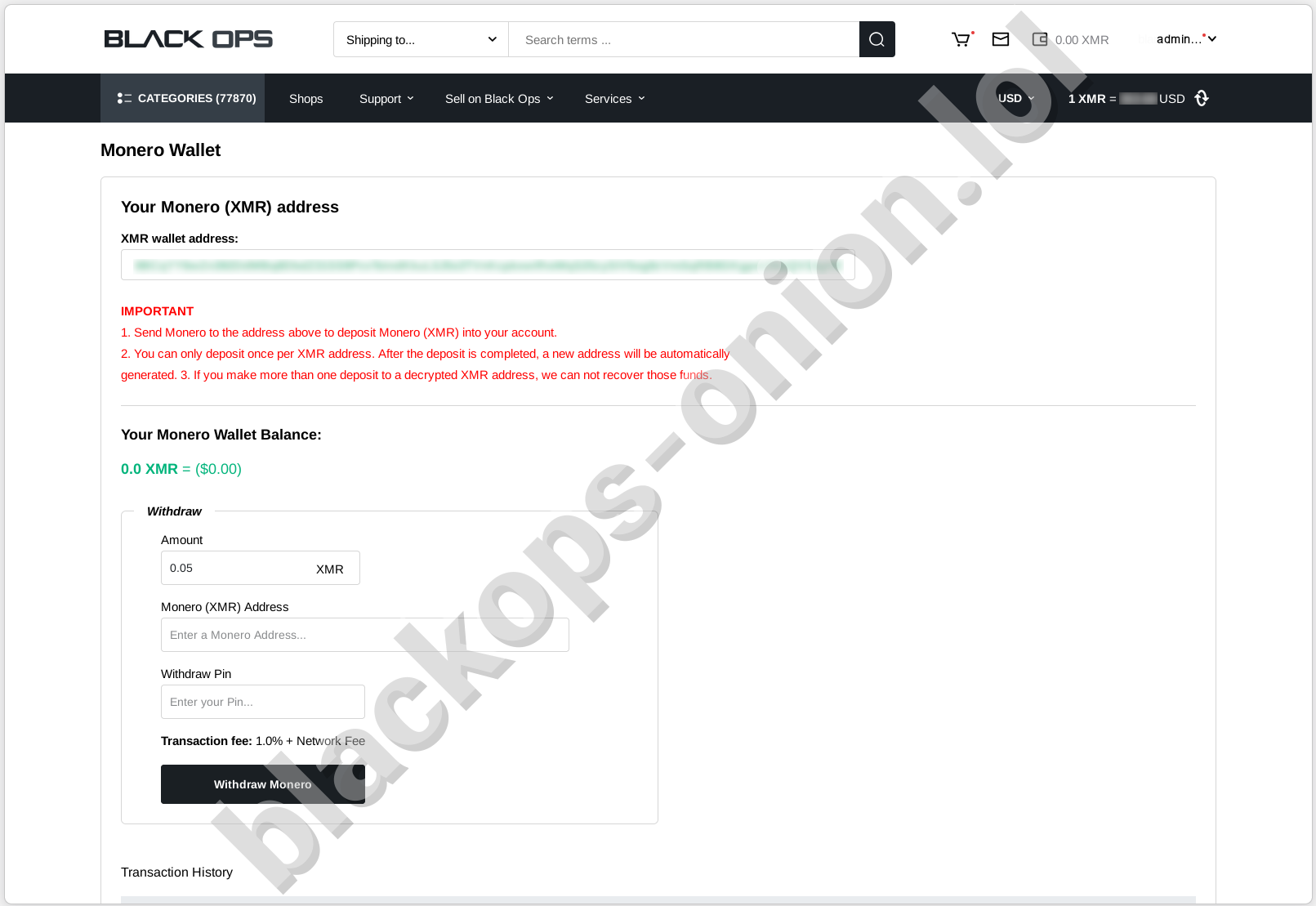 Blackops Secure Monero Wallet Dashboard 2026
